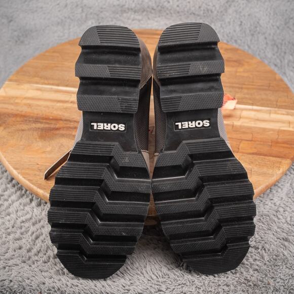 Sorel Sz 5.5 Womens Joan of Arctic Boots Lexie Wedge III Quarry Black Leather - Picture 6 of 6